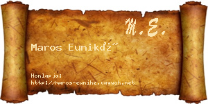 Maros Euniké névjegykártya